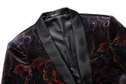 Blazer Men Luxury Print Shawl Collar Suit Jacket Men Wedding Dinner Party Stage Singer Costumes - Show Your Gay Pride
