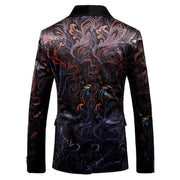 Blazer Men Luxury Print Shawl Collar Suit Jacket Men Wedding Dinner Party Stage Singer Costumes - Show Your Gay Pride