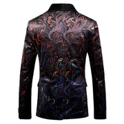 Blazer Men Luxury Print Shawl Collar Suit Jacket Men Wedding Dinner Party Stage Singer Costumes - Show Your Gay Pride