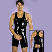 Bodysuit Shorts Shiny One Piece Leather Patent Leather - Show Your Gay Pride