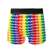 Rainbow Heart Men's Short Pants Summer Swimwear Beach Trunks