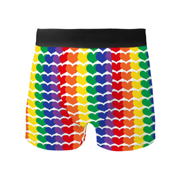 Rainbow Heart Men's Short Pants Summer Swimwear Beach Trunks